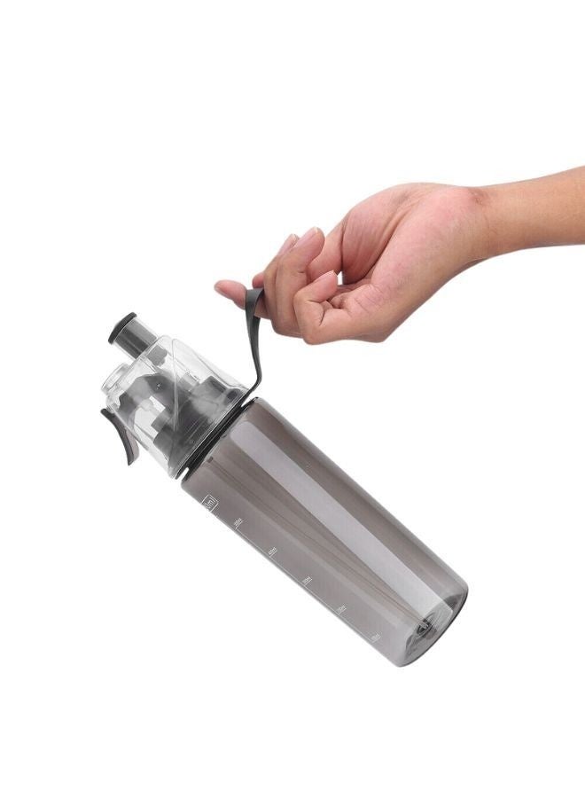 زجاجة رذاذ ماء بلاستيكية شفافة سعة 600 مل - رأس رش محمول مانع للتسرب للعناية بالشعر، والاستخدام في الصالونات، والنباتات، وكيّ الملابس، والتنظيف المنزلي - رمادي - Image 4